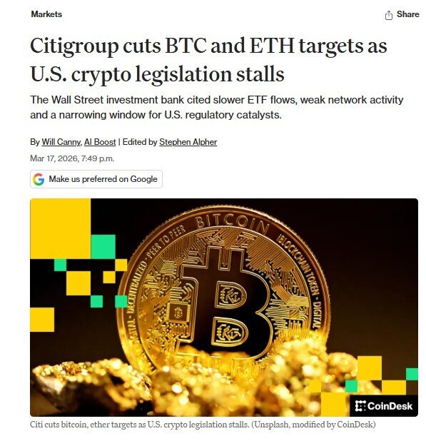 Citigroup hạ dự báo giá Bitcoin