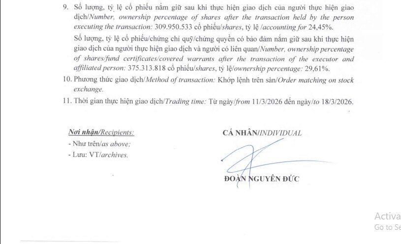 Bầu Đức mua thành công 5 triệu cổ phiếu HAG