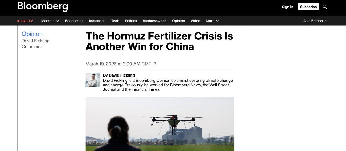 Không chỉ dầu mỏ, phân bón có thể trở thành lợi thế chiến lược mới của Trung Quốc giữa khủng hoảng Eo biển Hormuz