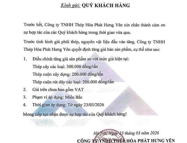 Giá thép trong nước đồng loạt tăng