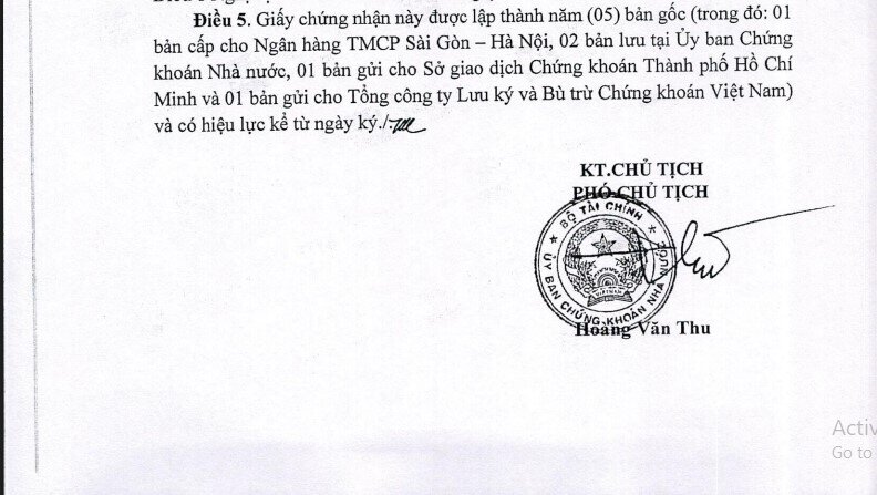 SHB được cấp Giấy phép đăng ký chào bán cổ phiếu ra công chúng