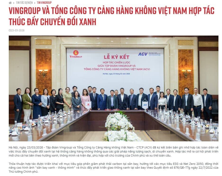 Vingroup muốn mở trạm sạc trong hệ thống sân bay ACV