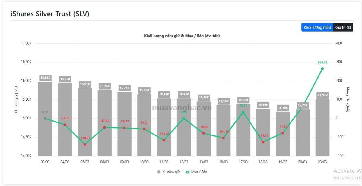 “Cú bắt đáy” khủng: 265 tấn bạc được gom trong chớp mắt