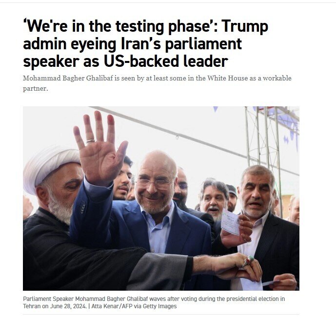 Chính quyền TT Trump nhắm đến Chủ tịch Quốc hội Iran làm lãnh đạo được Mỹ hậu thuẫn