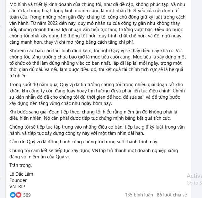 Biến động lớn tại Vntrip: Ông Lê Đắc Lâm rút lui