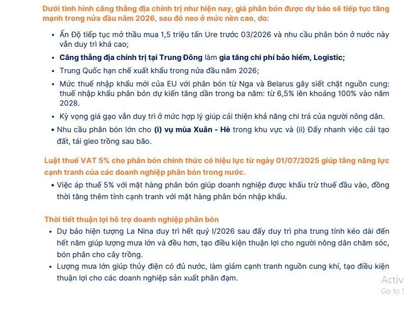 Giá phân bón bùng nổ do xung đột, dòng tiền đổ vào cổ phiếu nào?