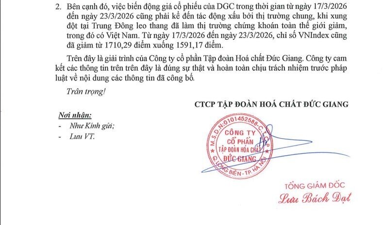 Cổ phiếu lao dốc, 20.000 cổ đông thiệt hại nặng: DGC giải thích ra sao?