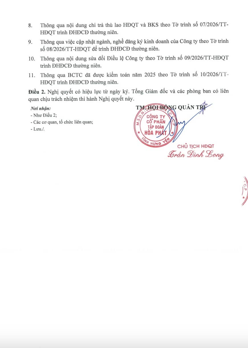 Gần 300.000 cổ đông Hòa Phát sắp đón tin vui lớn từ tỷ phú Trần Đình Long