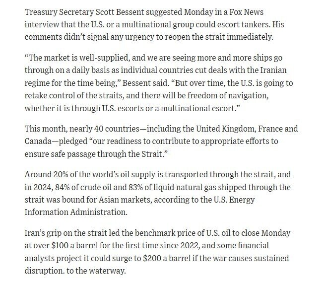 TT Trump nói với trợ lý sẵn sàng chấm dứt chiến tranh Iran mà không mở lại Hormuz