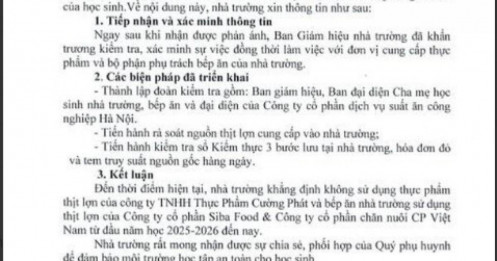 300 tấn thịt lợn bệnh: Phụ huynh “quay xe” với bữa ăn bán trú