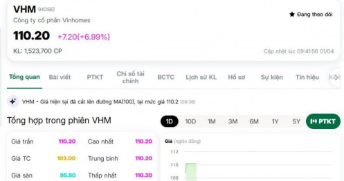 Cổ phiếu VHM tăng trần, dòng tiền đang quay lại?