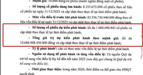 Vietcombank (VCB) sẽ phát hành 1 tỷ cổ phiếu cho cổ đông hiện hữu để tăng vốn