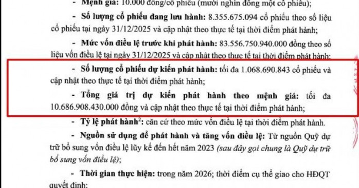 Vietcombank (VCB) sẽ phát hành 1 tỷ cổ phiếu cho cổ đông hiện hữu để tăng vốn