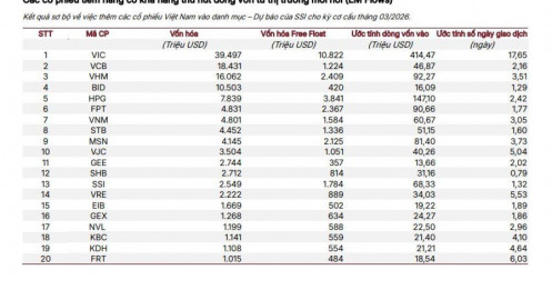 TTCK Việt được nâng hạng, cổ phiếu nào sẽ lọt vào 'tầm ngắm' của khối ngoại?