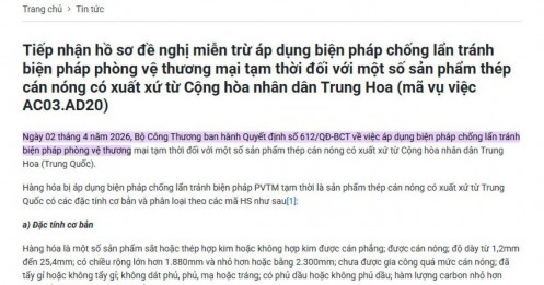 Sau khi chặn thép Trung Quốc, Bộ Công Thương tiếp tục ra thông báo đáng chú ý