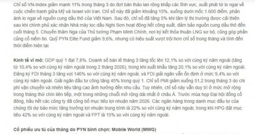 PYN Elite đảo danh mục: MBB rời top 10, dồn lực vào HPG và FPT