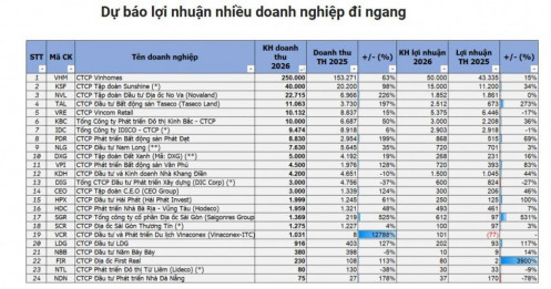 Bức tranh tham vọng: 24 doanh nghiệp BĐS đặt mục tiêu lãi hơn 87.500 tỷ