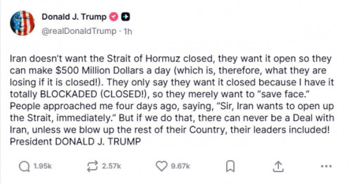 Đòn kinh tế khổng lồ: Ông Trump nói Iran “chảy máu” 500 triệu USD/ngày vì Mỹ phong tỏa