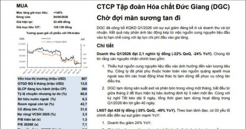 Khả năng mất quyền khai thác apatit của DGC không cao, cổ phiếu có thể lên 128.000 đồng/cp