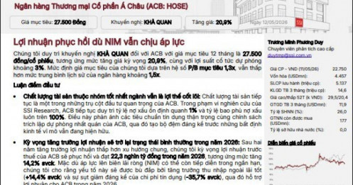 Một mã ngân hàng 'lọt tầm ngắm' SSI, kỳ vọng tăng hơn 20%