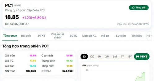 Cổ phiếu PC1 bất ngờ tăng trần sau chuỗi ngày lao dốc