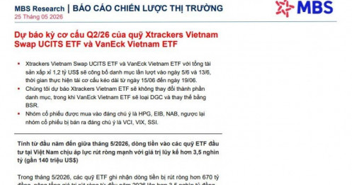 Gần 30.000 tỷ đồng chuẩn bị dịch chuyển khi ETF tái cơ cấu danh mục