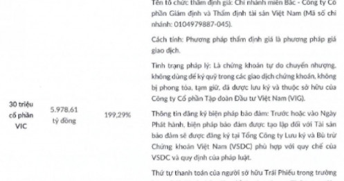 Tổ chức xếp hạng tín nhiệm đánh giá ra sao khi Vinhomes dùng 40 triệu cổ phiếu VIC thế chấp?