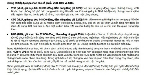 Lộ diện 3 mã ngân hàng được khuyến nghị mua trong nửa cuối năm 2026