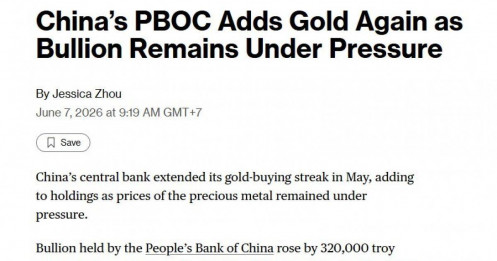 Trung Quốc 'bắt đáy' vàng trong tháng 5