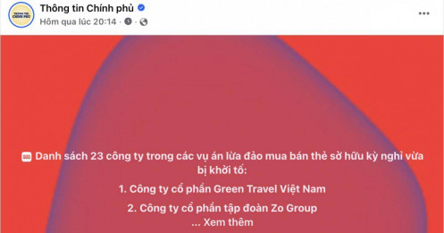 Danh sách 23 công ty trong các vụ án lừa đảo mua bán thẻ sở hữu kỳ nghỉ vừa bị khởi tố