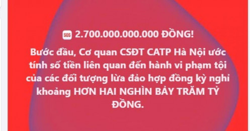 2.700 tỷ đồng - là số tiền mà các đối tượng đã lừa đảo được từ hợp đồng kỳ nghỉ