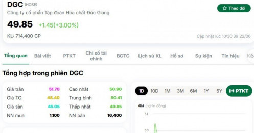 Cổ phiếu DGC bật tăng sau khi đón tin vui