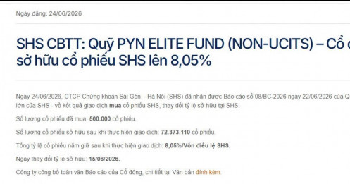 Động thái gây chú ý: Quỹ 26.000 tỷ đồng bất ngờ quay lại gom mạnh một cổ phiếu chứng khoán Việt