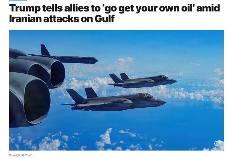Ông Trump nhắn đồng minh: Hãy mua nhiên liệu máy bay Mỹ hoặc ‘tự lấy dầu từ Hormuz’