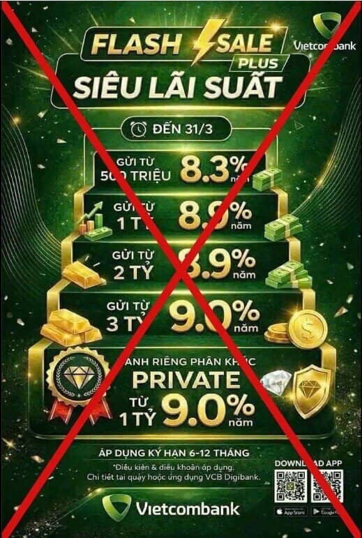 Vietcombank lên tiếng về “siêu lãi suất” 9%