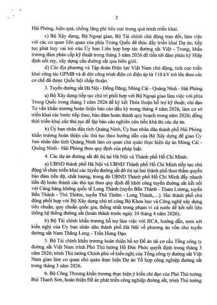 Kết luận của Thường trực Chính phủ tại cuộc họp về tình hình thực hiện Dự án đường sắt Bắc Nam