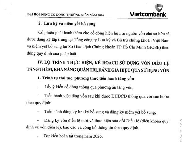Vietcombank (VCB) sẽ phát hành 1 tỷ cổ phiếu cho cổ đông hiện hữu để tăng vốn
