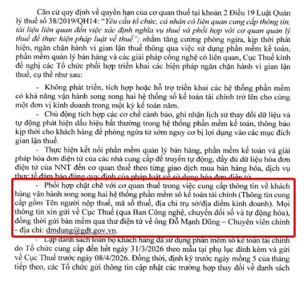 Cục Thuế siết gian lận “2 sổ kế toán”: Yêu cầu nhà cung cấp phần mềm báo cáo danh sách doanh nghiệp vi phạm trước 8/4