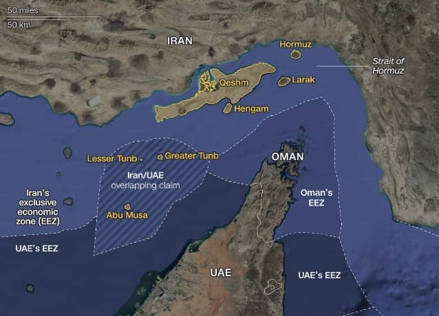Chuỗi 19 đảo nhỏ – “pháo đài nổi” giúp Iran siết yết hầu Eo biển Hormuz