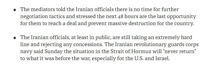 Mỹ - Iran đang đàm phán lệnh ngừng bắn kéo dài 45 ngày