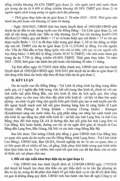 Thanh tra Chính phủ điểm tên loạt sai sót, kiến nghị xử lý Dự án cao tốc Đồng Đăng – Trà Lĩnh