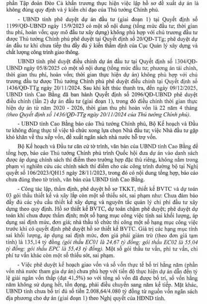 Thanh tra Chính phủ điểm tên loạt sai sót, kiến nghị xử lý Dự án cao tốc Đồng Đăng – Trà Lĩnh