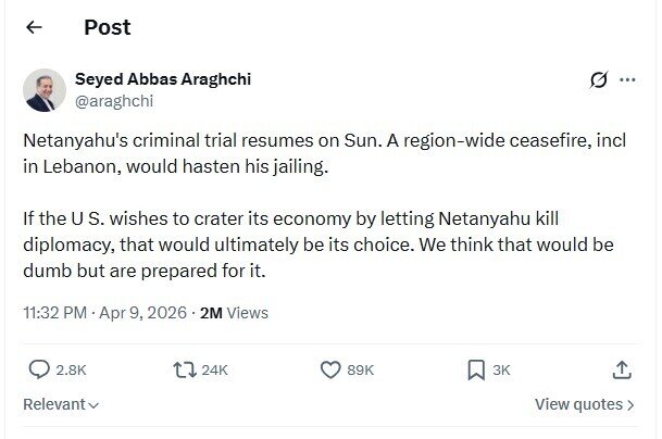 Iran tố Thủ tướng Israel phá lệnh ngừng bắn vì sợ ngồi tù