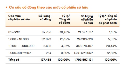 Bất ngờ với FPT: Hơn 127.000 cổ đông, 70% sở hữu chưa tới 1.000 cổ phiếu