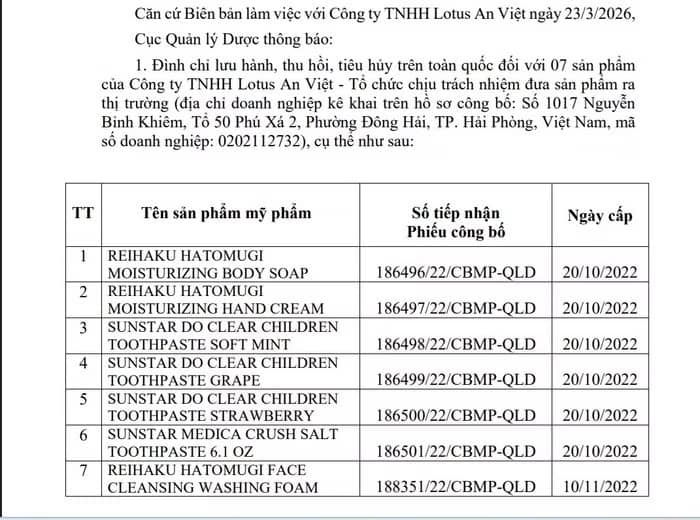 Loạt mỹ phẩm Nhật Bản bị thu hồi và tiêu hủy khẩn cấp