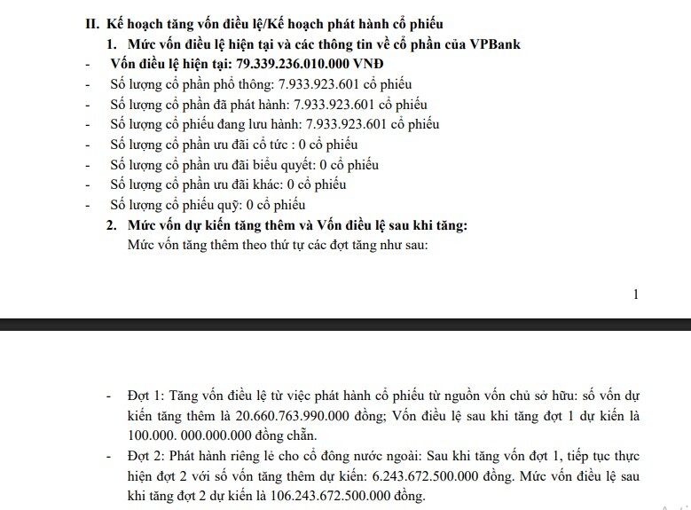 VPBank tham vọng vốn điều lệ trên 100.000 tỷ đồng, lớn nhất hệ thống ngân hàng