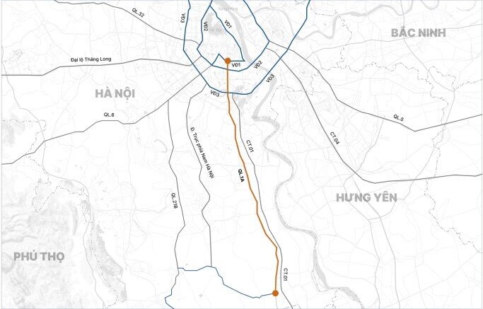 Hà Nội mở rộng quốc lộ 1 lên 10 làn xe