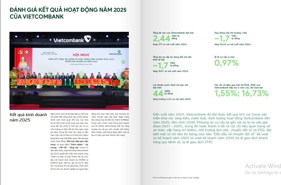 Cổ đông Vietcombank tăng gần 140% trong năm 2025