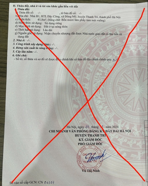 Hà Nội xuất hiện sổ đỏ giả tinh vi, giả mạo gần như “giống thật 90%”