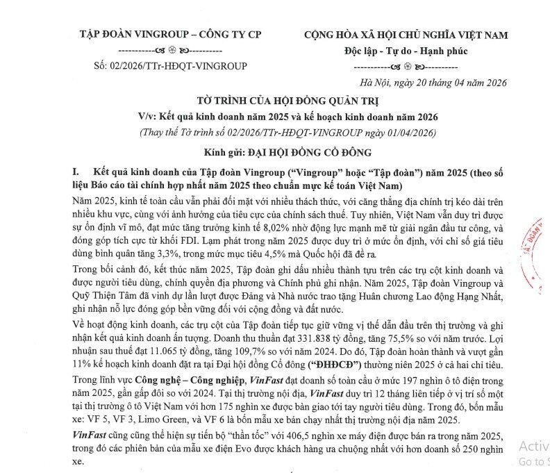 Không chỉ Vinhomes, Vingroup cũng điều chỉnh mục tiêu doanh thu lên gần nửa triệu tỷ đồng